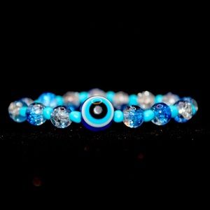 Evil eye glass beaded bracelet
